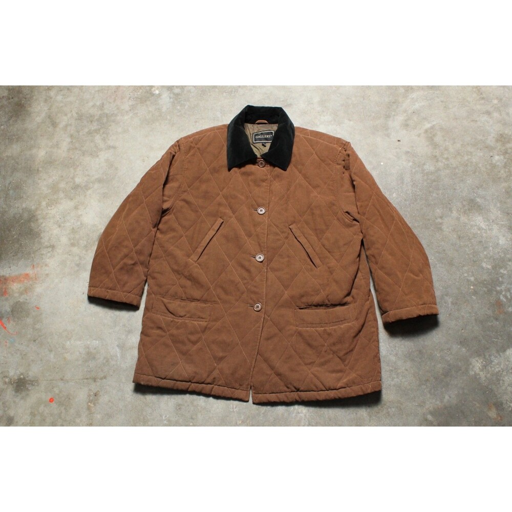 Vintage Y2k Gallery Brown Quilted Chore Coat - Large